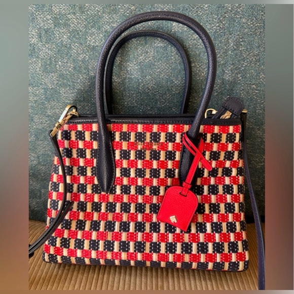 Stylish Checkered Handbag - Black and Orange - Picture 5 of 5